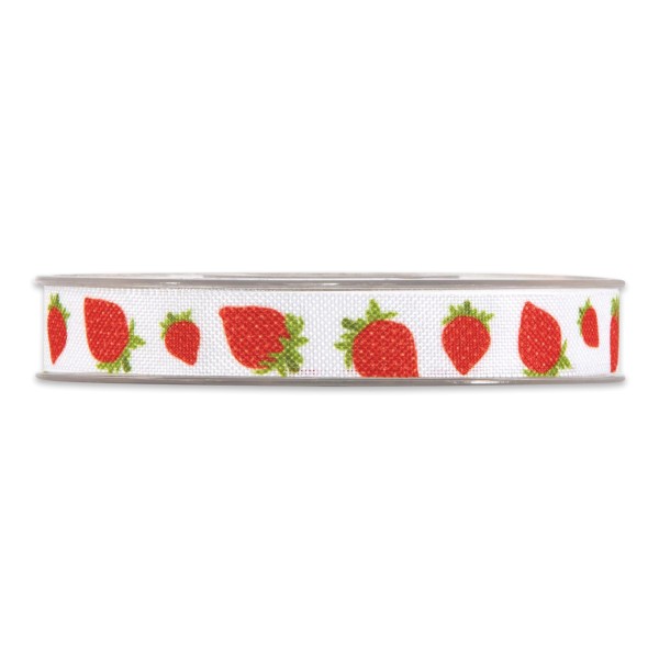 Niedliches Geschenkband mit Erdbeeren.