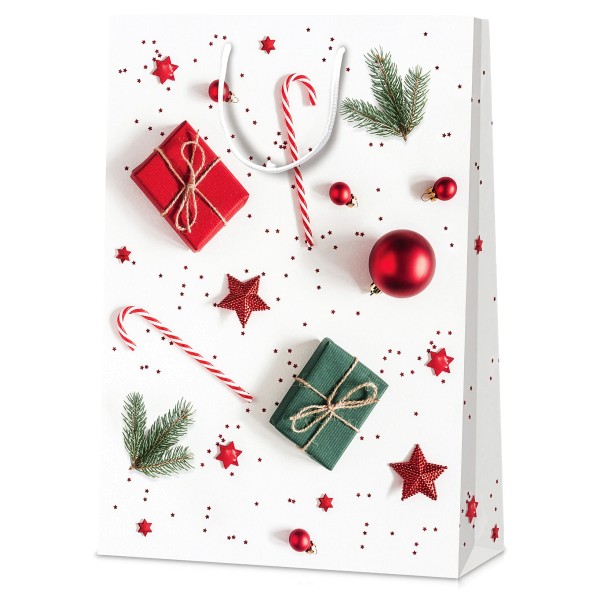 Tragetasche "Weihnachtsfreude" mit Weihnachtsmotiv im Großformat.