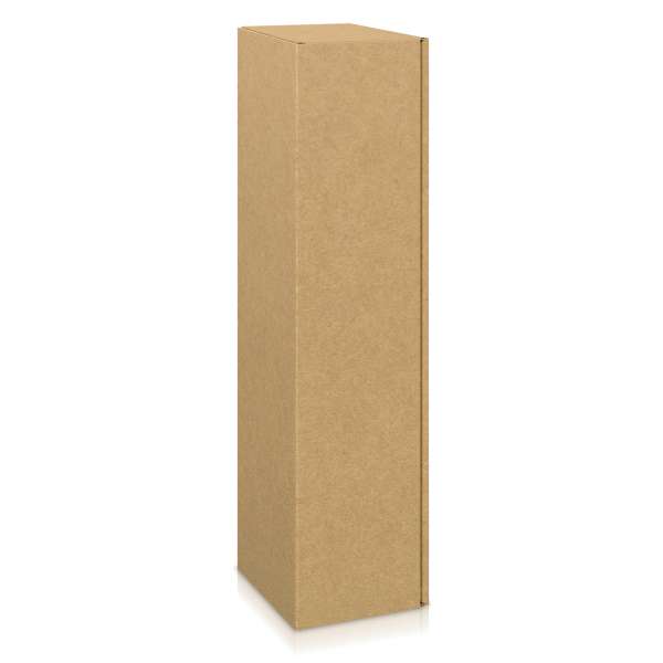 Geschenkkarton für eine Flasche Wein oder Sekt aus Kraftpapier in Natur.