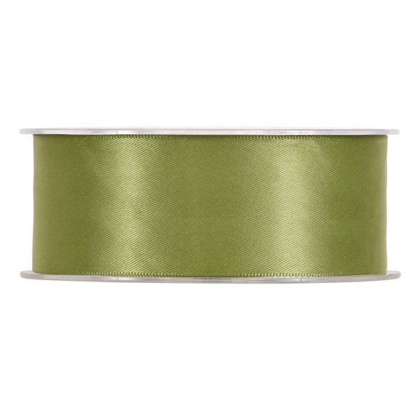 Satinband in Grün/Oliv, 40 mm breit.