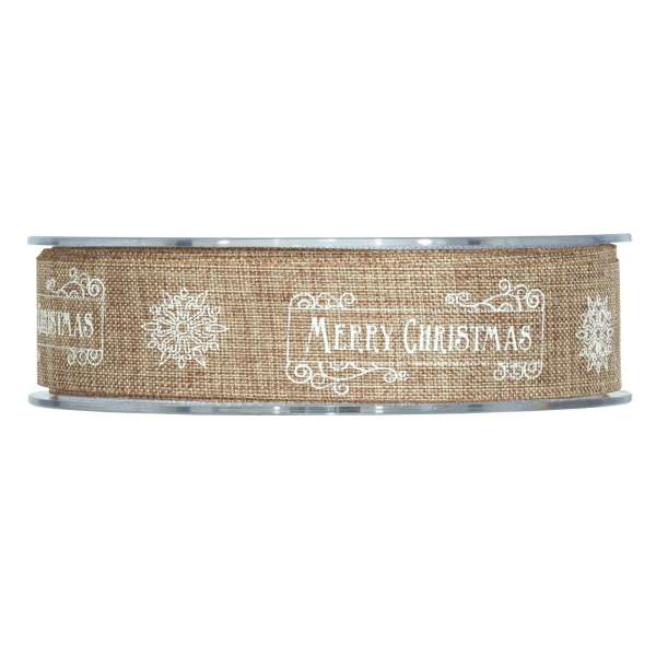 Geschenkband "Merry Christmas" Nature