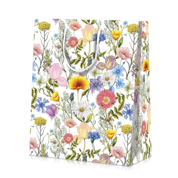 Praktische Geschenktasche Blütenmeer mit Wiesenblumen als Motiv.