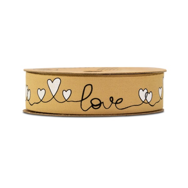 Geschenkband "Love" in Natur