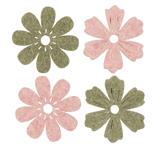 Selbstklebender Deko-Sticker Blüte in zwei Formen und Farben.