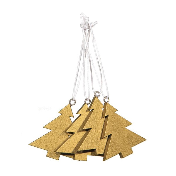 Weihnachtsanhänger "Weihnachtsbaum" in Gold aus Holz.
