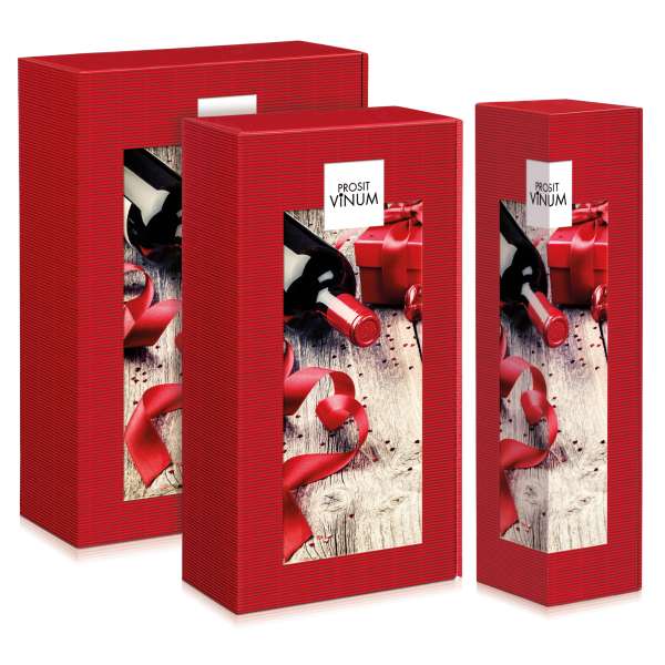 Weingeschenkkartons in Rot.