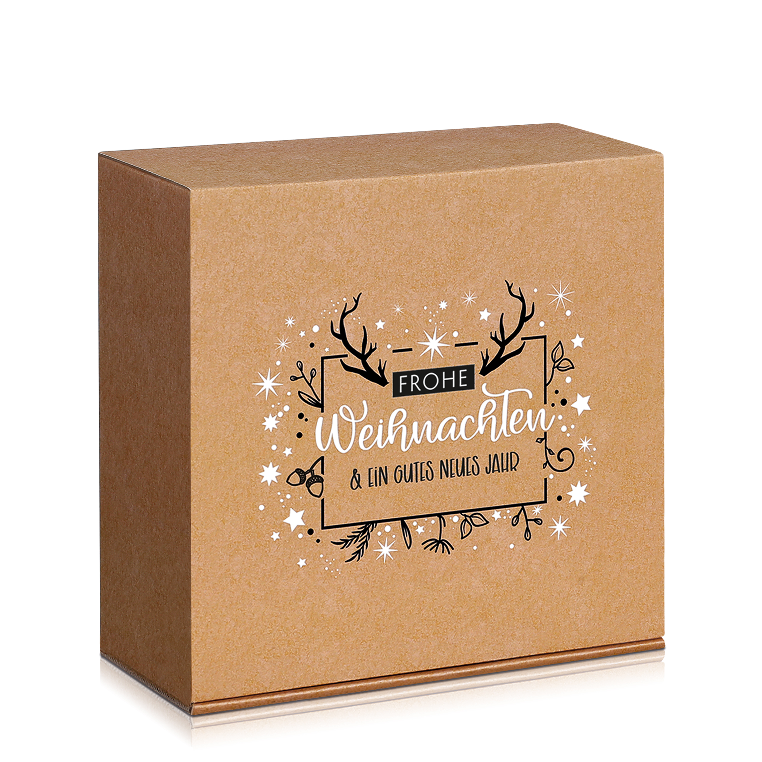 Kartonage mit silbernen und goldenen Sternen Geschenkbox Aufbewahrungsbox Karton