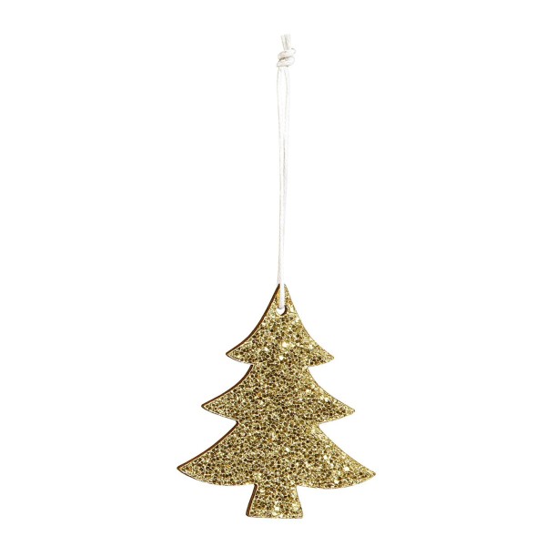 Deko-Anhänger Tannenbaum Glitter Gold