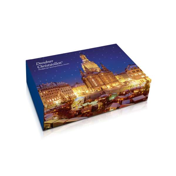 Stollenkarton "Dresdner Neumarkt" für 1.000g-Stollen.