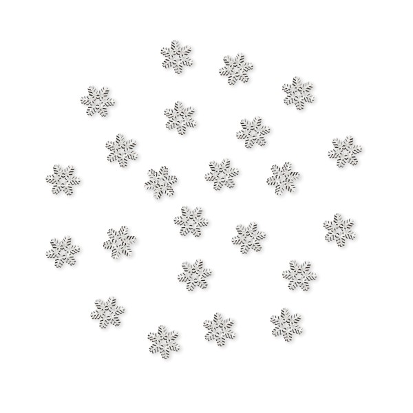 Dekostreu silberne Schneeflocken.