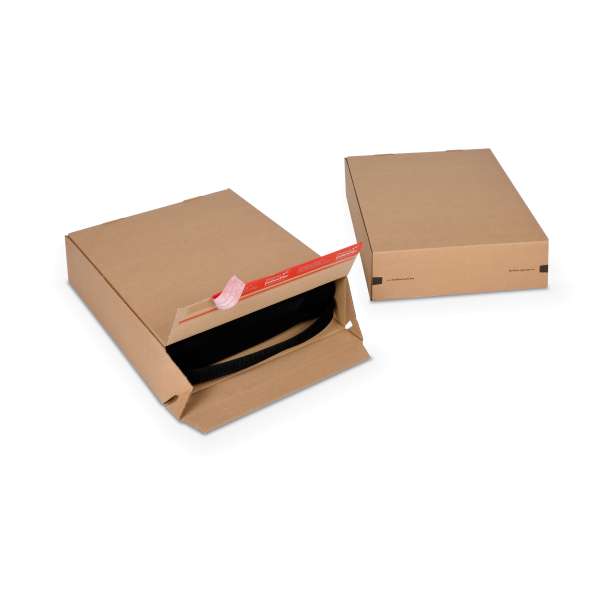 Faltkarton mit Automatikboden 294 x 94 x 387 mm.
