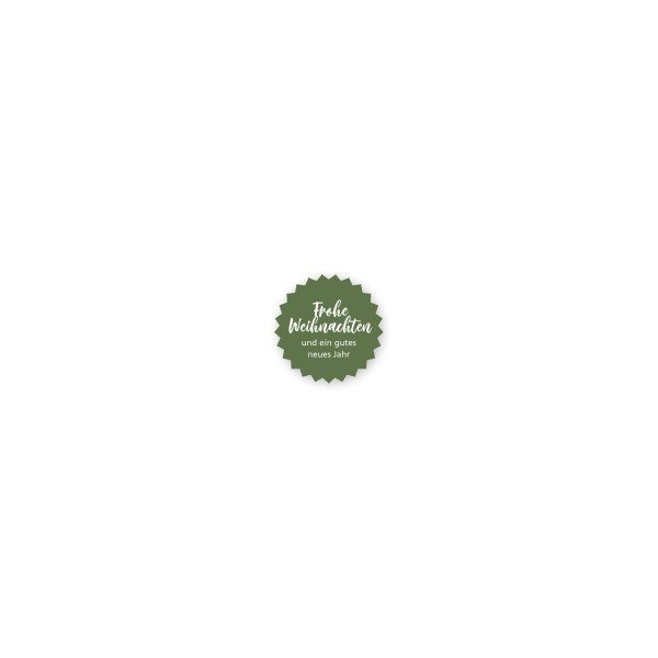 Grüner selbstklebender Sticker mit der Aufschrift "Frohe Weihnachten".