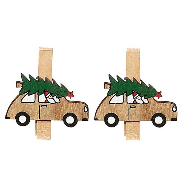 Deko-Holzklammer Baum auf Auto