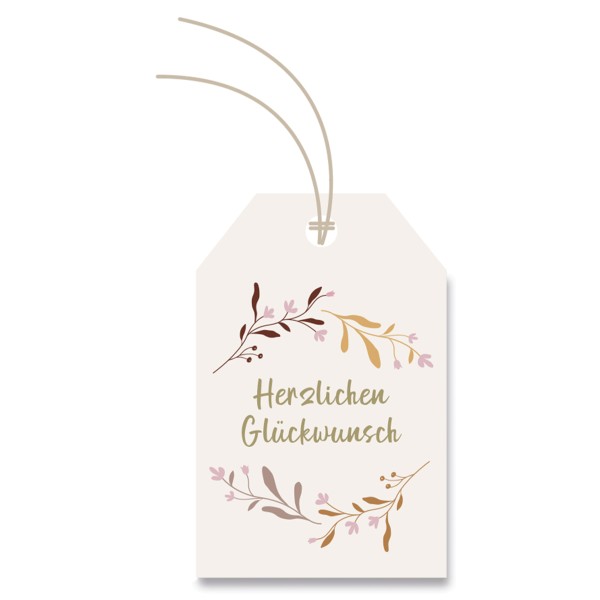 Anhängerkärtchen "Blumiger Glückwunsch" ideal für Geschenke. 