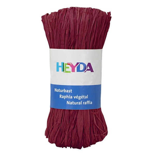 Heyda Naturbast "Raphia", 50g Bordeaux