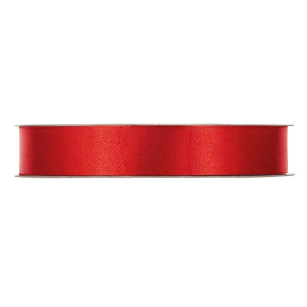 Rotes Geschenkband aus Satin in 15 mm Breite.