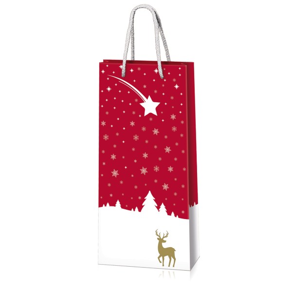 Tragetasche für Weinflaschen zu Weihnachten.