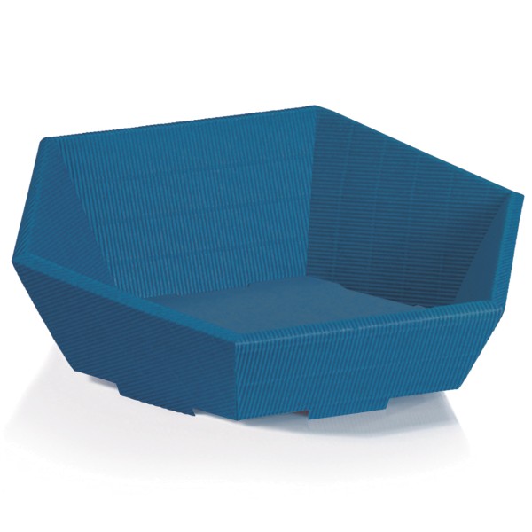 Großer Präsentkorb leer in Blau.
