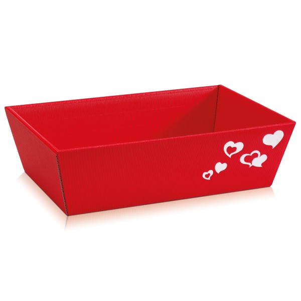 Präsentkorb "Herz" Rot / Weiß
