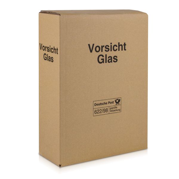 Kartonage für Wein- oder Sektflaschen für den sicheren Versand geeignet.