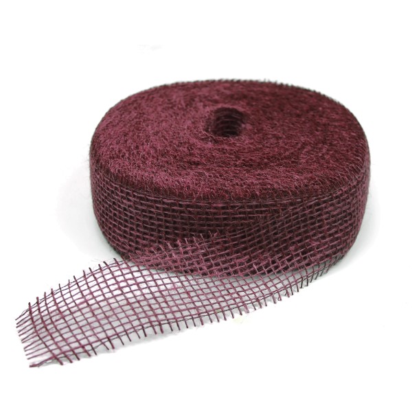 Jute Geschenkband in Aubergine.