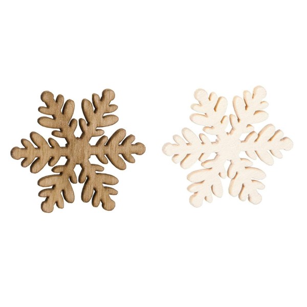 Deko-Schneeflocken aus Holz im Set