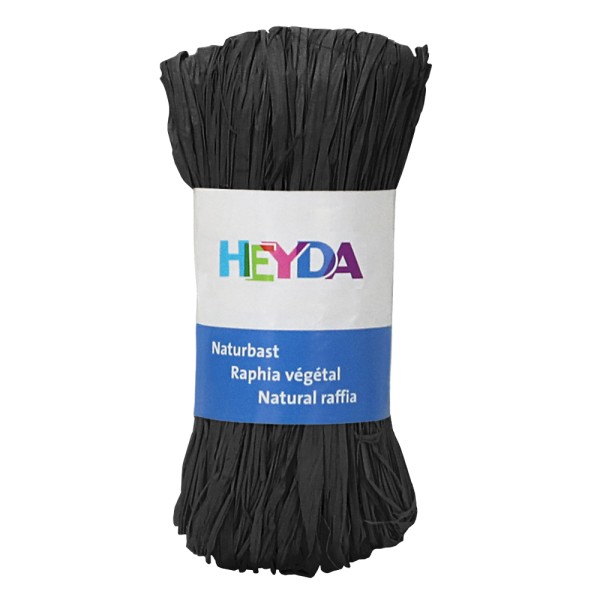 Heyda Naturbast "Raphia", 50g Schwarz