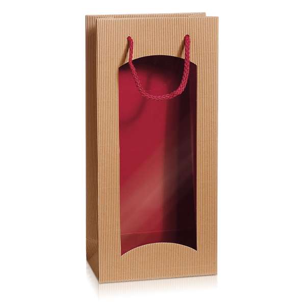 Tragetasche "Bicolor" in Natura/Bordeaux