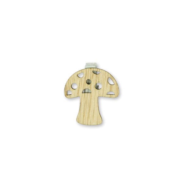 Deko-Clip Fliegenpilz in Natur zur Besfestigung an Geschenken.