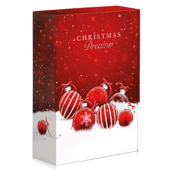 Weinkarton für Weihnachten in Rot.