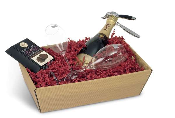 Geschenkkorb in offener Welle Natur